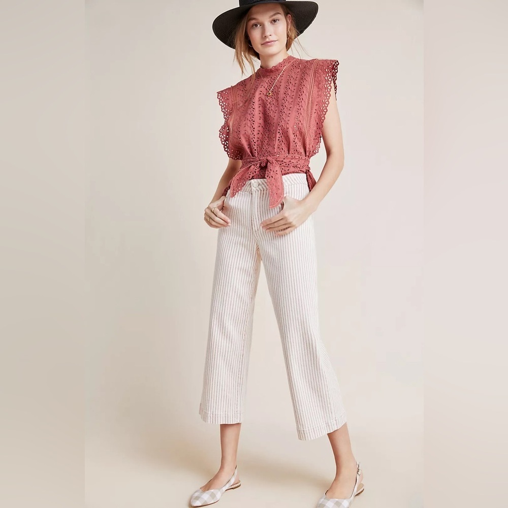 Preppy Paige Cropped Denim From Anthropology Size 24 With Stretch!